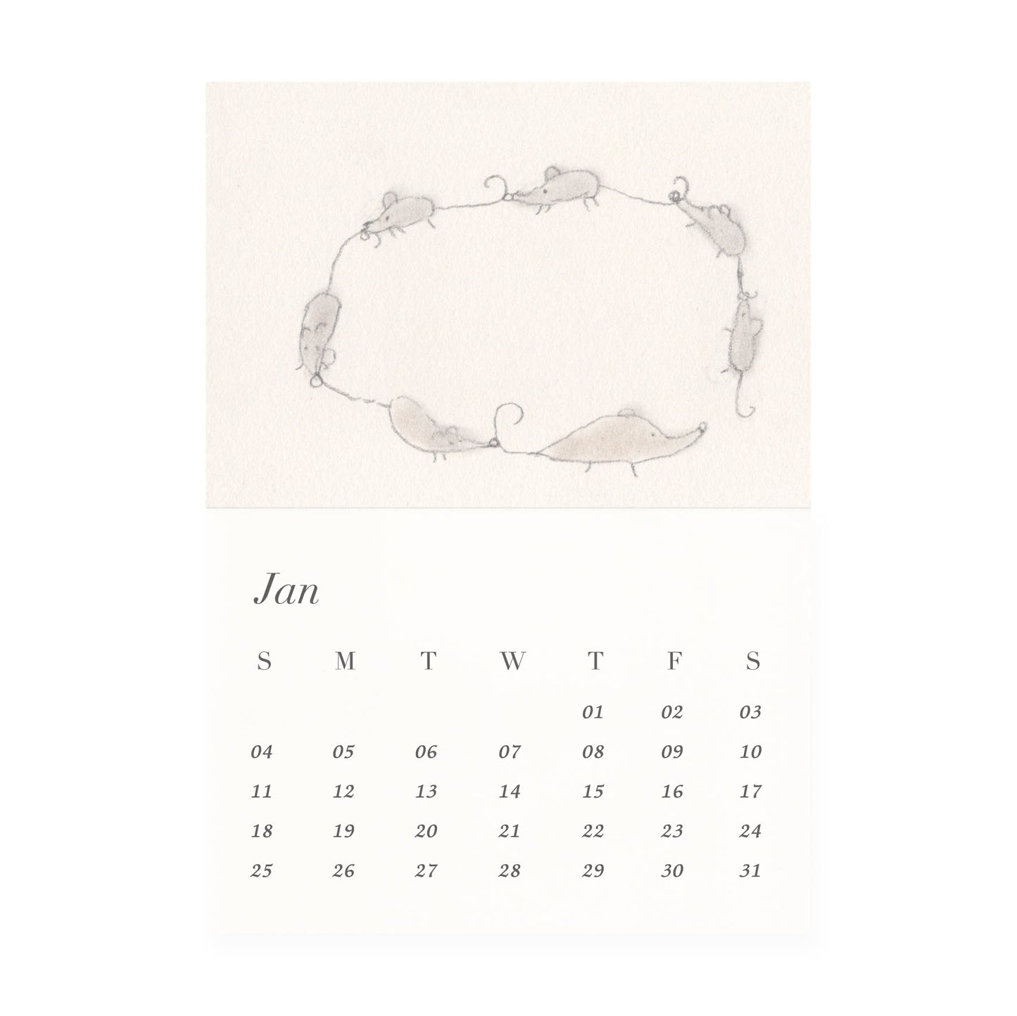 Mouse Calendar + Washi Tape Set